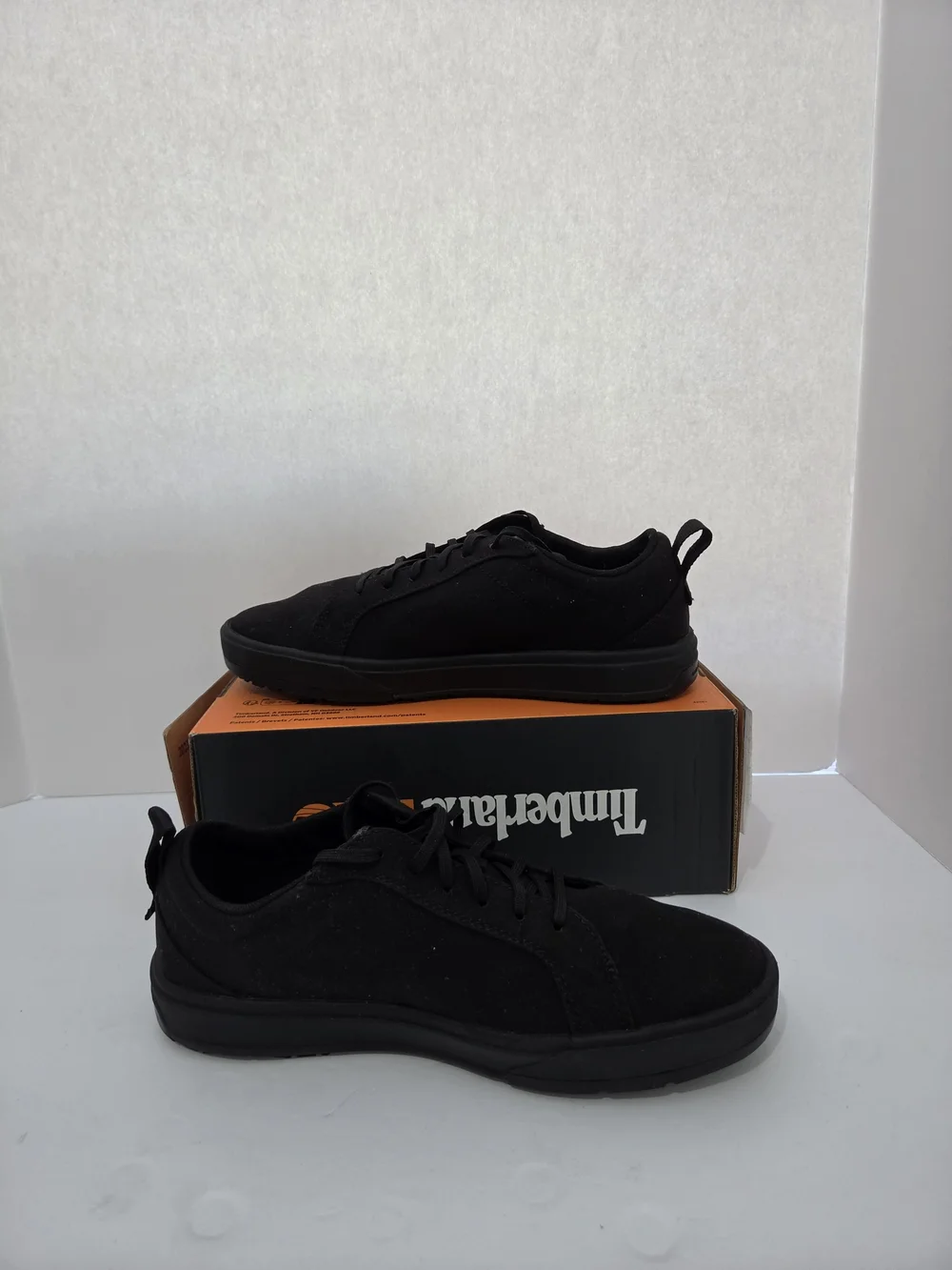Timberland Pro Burbank SR OXFORD Mens Black Canvas Soft Toe Work Shoes NIB